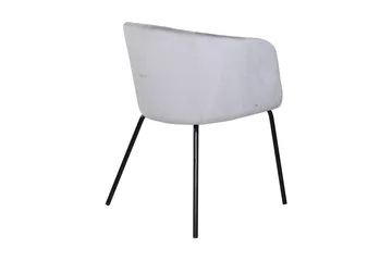 Berit Karmstol med Armstöd - Sammet/Grå/Svart - Products - Möbler - Fåtölj & stolar - Matstol & köksstol