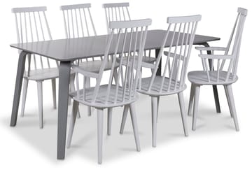 Dalsland vit pinnstol med armstöd och hög rygg - Vit - Products - Möbler - Fåtölj & stolar - Matstol & köksstol