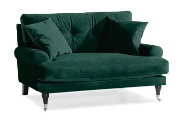 Andrew Loveseat Sammet, Mörkgrön/Krom