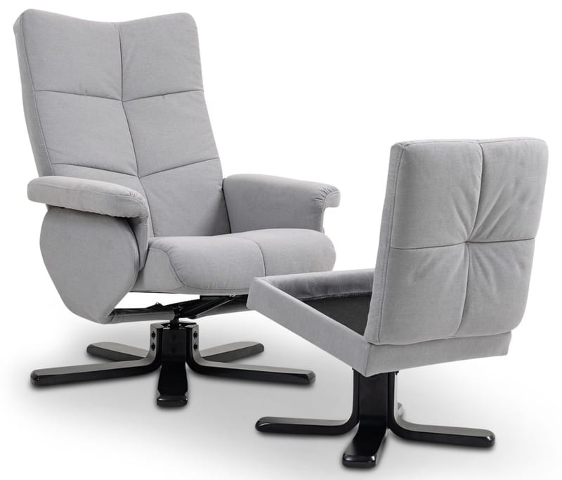 Duva ställbar fåtölj med fotpall - Grå - Grå - Products - Möbler - Fåtölj & stolar - Fåtölj - Biofåtölj & reclinerfåtölj