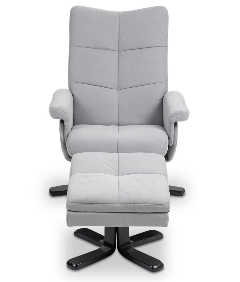 Duva ställbar fåtölj med fotpall - Grå, Grå