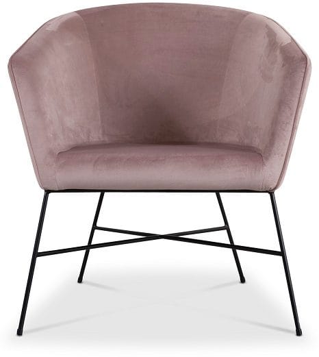 Isabelle fåtölj i rosa sammet