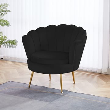 Fåtölj Kingsley i Sammet - Svart / mässing - Products - Möbler - Fåtölj & stolar - Fåtölj