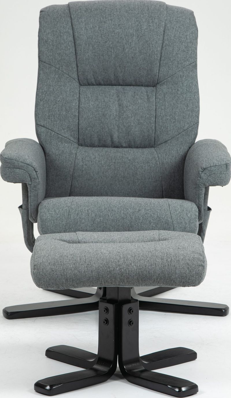 Reclinerfåtölj med fotpall grå - Oslo - Grå - Products - Möbler - Fåtölj & stolar - Fåtölj - Biofåtölj & reclinerfåtölj