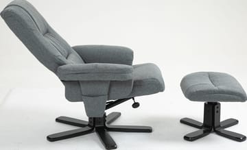 Reclinerfåtölj med fotpall grå - Oslo - Grå - Products - Möbler - Fåtölj & stolar - Fåtölj - Biofåtölj & reclinerfåtölj