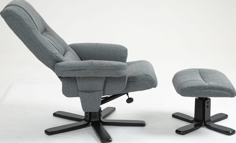 Reclinerfåtölj med fotpall grå - Oslo - Grå - Products - Möbler - Fåtölj & stolar - Fåtölj - Biofåtölj & reclinerfåtölj