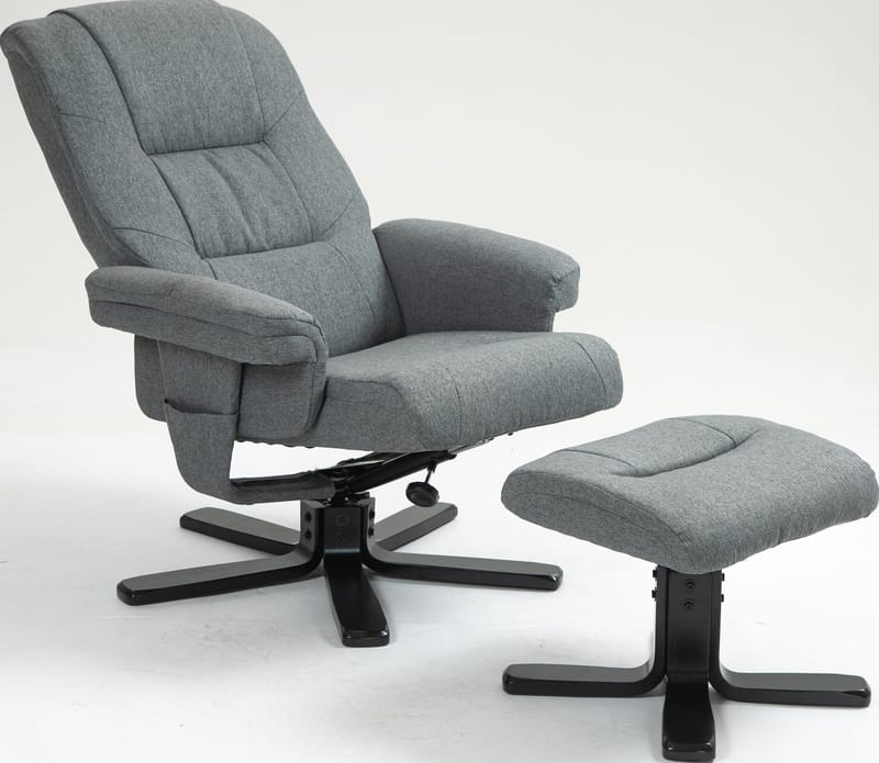 Reclinerfåtölj med fotpall grå - Oslo - Grå - Products - Möbler - Fåtölj & stolar - Fåtölj - Biofåtölj & reclinerfåtölj