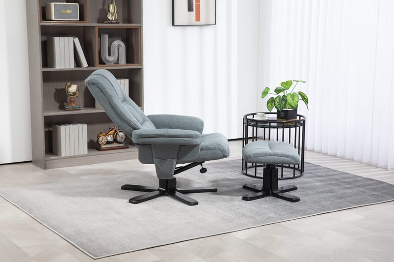 Reclinerfåtölj med fotpall grå - Oslo - Grå - Products - Möbler - Fåtölj & stolar - Fåtölj - Biofåtölj & reclinerfåtölj