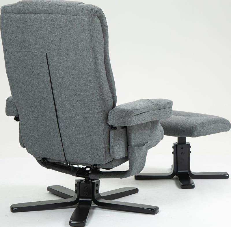 Reclinerfåtölj med fotpall grå - Oslo - Grå - Products - Möbler - Fåtölj & stolar - Fåtölj - Biofåtölj & reclinerfåtölj