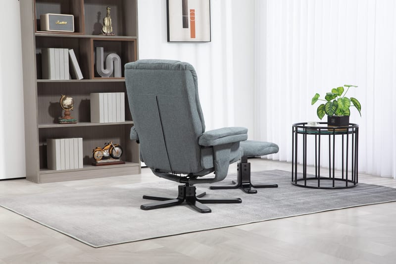 Reclinerfåtölj med fotpall grå - Oslo - Grå - Products - Möbler - Fåtölj & stolar - Fåtölj - Biofåtölj & reclinerfåtölj