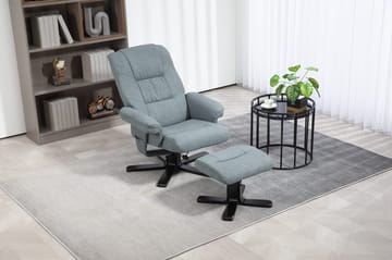 Reclinerfåtölj med fotpall grå - Oslo - Grå - Products - Möbler - Fåtölj & stolar - Fåtölj - Biofåtölj & reclinerfåtölj