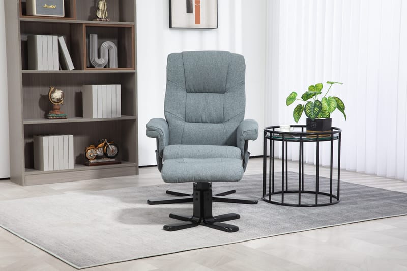 Reclinerfåtölj med fotpall grå - Oslo - Grå - Products - Möbler - Fåtölj & stolar - Fåtölj - Biofåtölj & reclinerfåtölj