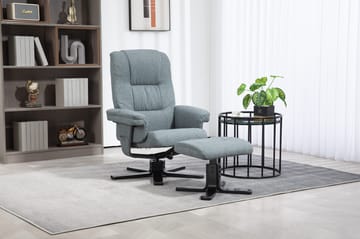 Reclinerfåtölj med fotpall grå - Oslo - Grå - Products - Möbler - Fåtölj & stolar - Fåtölj - Biofåtölj & reclinerfåtölj