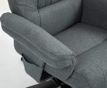 Reclinerfåtölj med fotpall grå - Oslo - Grå - Products - Möbler - Fåtölj & stolar - Fåtölj - Biofåtölj & reclinerfåtölj