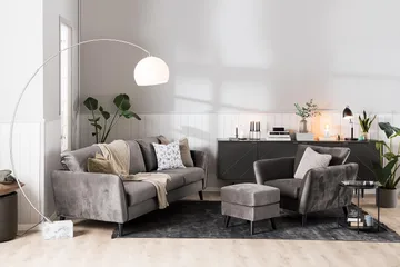 Trend Fåtölj - Mörkgrå Sammet - Products - Möbler - Fåtölj & stolar - Fåtölj
