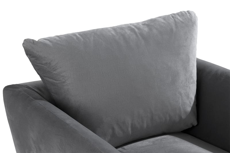 Trend Fåtölj med Fotpall - Ljusgrå Sammet - Products - Möbler - Fåtölj & stolar - Fåtölj - Fåtölj med fotpall