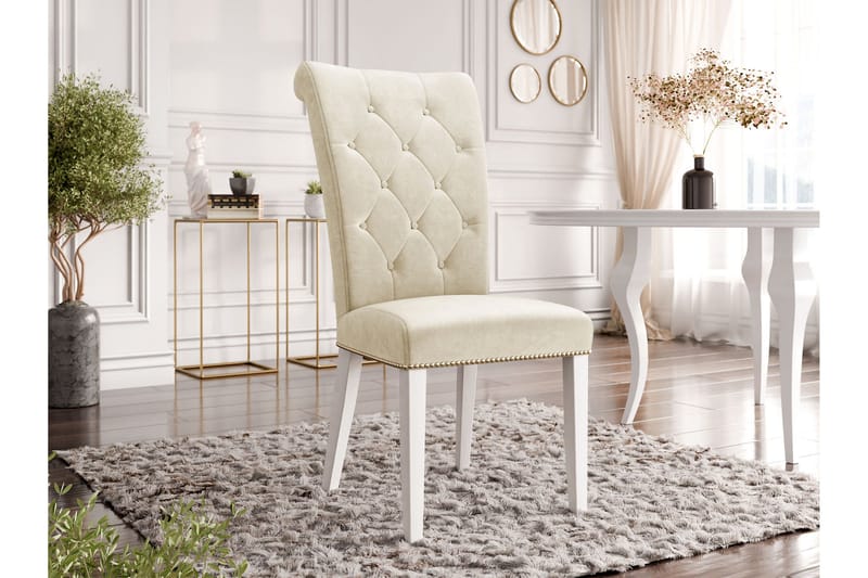 Garvin Matstol - Beige/Vit - Products - Möbler - Fåtölj & stolar - Matstol & köksstol