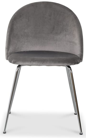 Giovani velvet stol - Ljusgrå / Krom - Ljusgrå - Products - Möbler - Fåtölj & stolar - Matstol & köksstol