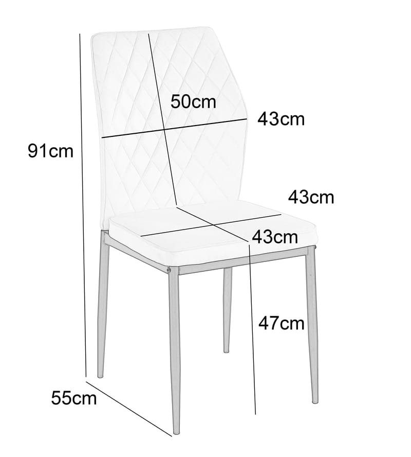 Inez matstol i svart konstläder med svarta ben - Svart - Products - Möbler - Fåtölj & stolar - Matstol & köksstol
