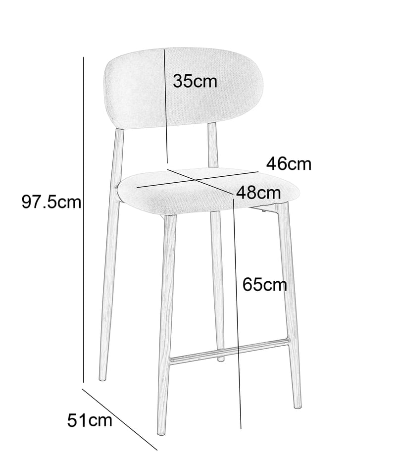 Ingrid barstol (Counter) Beige/valnöt - Beige/valnöt - Products - Möbler - Fåtölj & stolar - Barstol & barpall