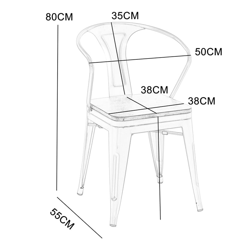 Iris karmstol i metall med träsits - Products - Möbler - Fåtölj & stolar - Karmstol