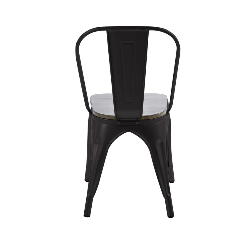 Iris matstol i svart metall med träsits - Svart - Products - Möbler - Fåtölj & stolar - Matstol & köksstol