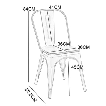 Iris matstol i svart metall med träsits - Svart - Products - Möbler - Fåtölj & stolar - Matstol & köksstol