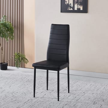 Iris stol i svart PU - Svart - Products - Möbler - Fåtölj & stolar - Matstol & köksstol