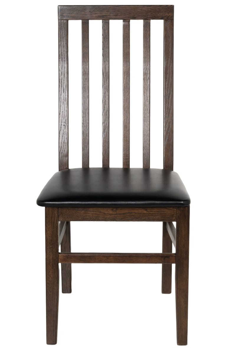 Matstol brunoljad ek svart sits - Alaska, Brunoljad ek / svart sits