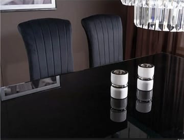Matstol Sammet med Kromade Ben - Svart/krom - Products - Möbler - Fåtölj & stolar - Matstol & köksstol