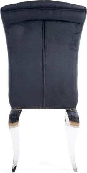 Matstol Sammet med Kromade Ben - Svart/krom - Products - Möbler - Fåtölj & stolar - Matstol & köksstol
