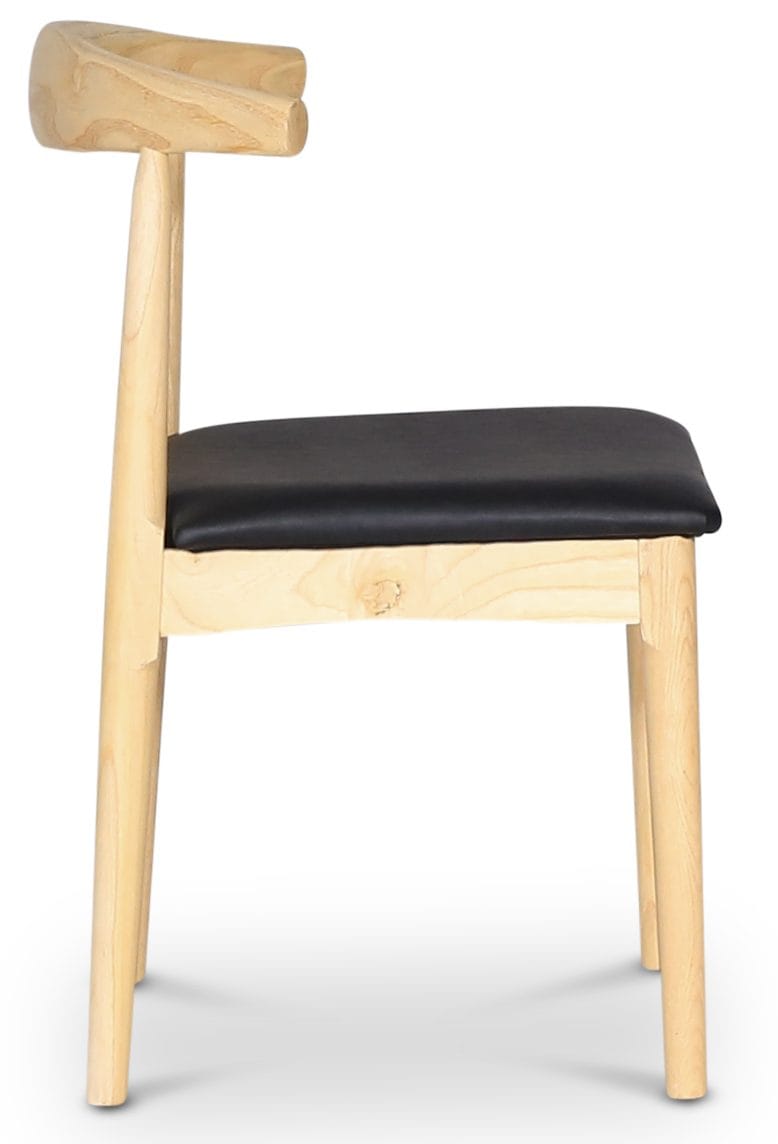 Mella karmstol i trä med svart sits - Natur/svart - Products - Möbler - Fåtölj & stolar - Matstol & köksstol