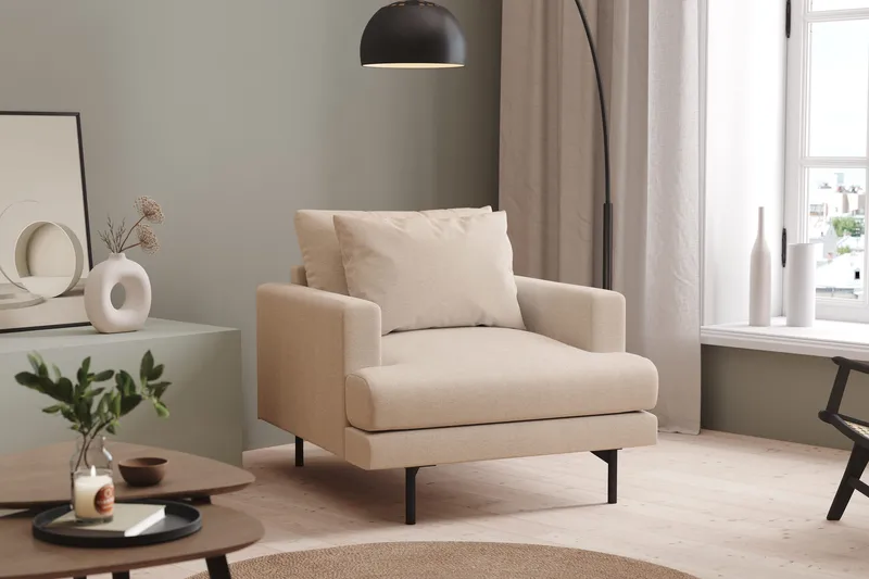 Menard Djup Fåtölj 97 cm Bred - Beige / Ljus - Products - Möbler - Fåtölj & stolar - Fåtölj