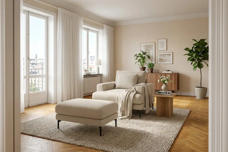 Menard Premium Fåtölj i Tyg - Beige - Products - Möbler - Fåtölj & stolar - Fåtölj