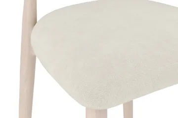 Molly Matstol i trä med tygsits - Whitewash/Beige - Products - Möbler - Fåtölj & stolar - Matstol & köksstol