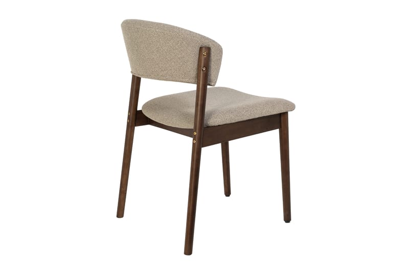 Nala Matstol i trä med tygsits - Greige - Products - Möbler - Fåtölj & stolar - Matstol & köksstol