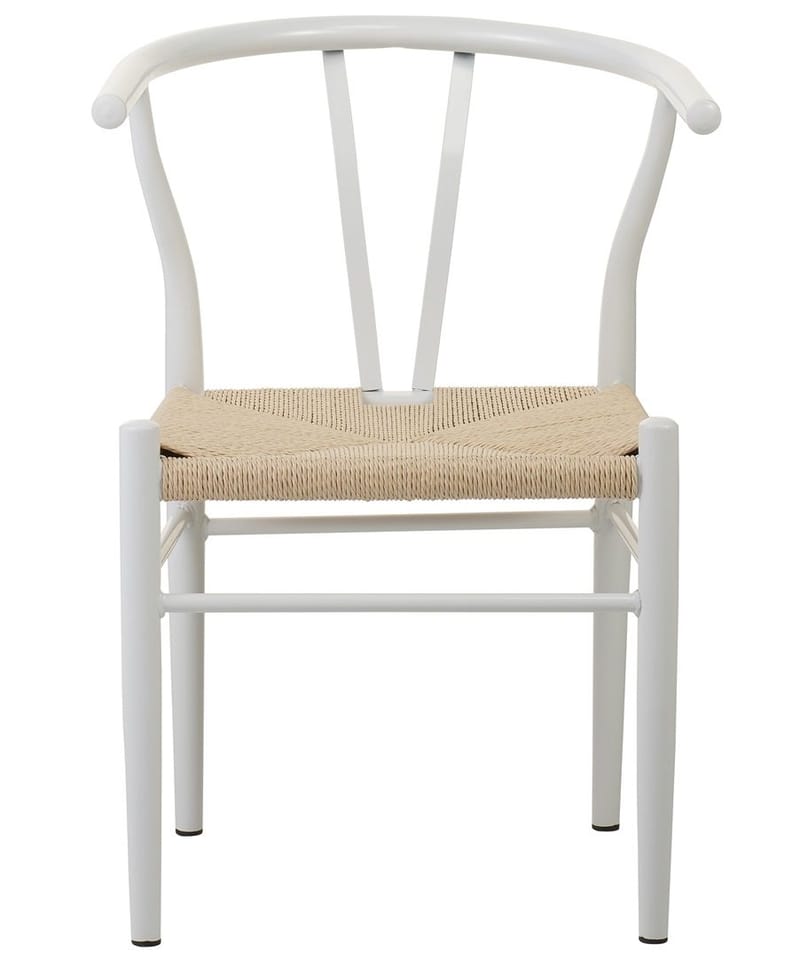 Olle vit stol med armstöd i metall - Vit - Products - Möbler - Fåtölj & stolar - Karmstol