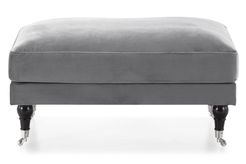 Andrew Fotpall Sammet - Silvergrå/Krom - Products - Möbler - Fåtölj & stolar - Pall & puff - Fotpallar