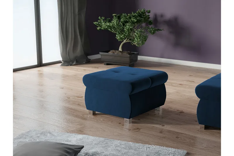 Cerys Fotpall 60 cm - Blå - Products - Möbler - Fåtölj & stolar - Pall & puff - Fotpallar