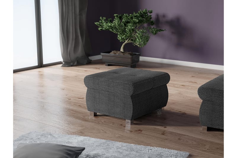 Cerys Fotpall 60 cm - Mörkgrå - Products - Möbler - Fåtölj & stolar - Pall & puff - Fotpallar
