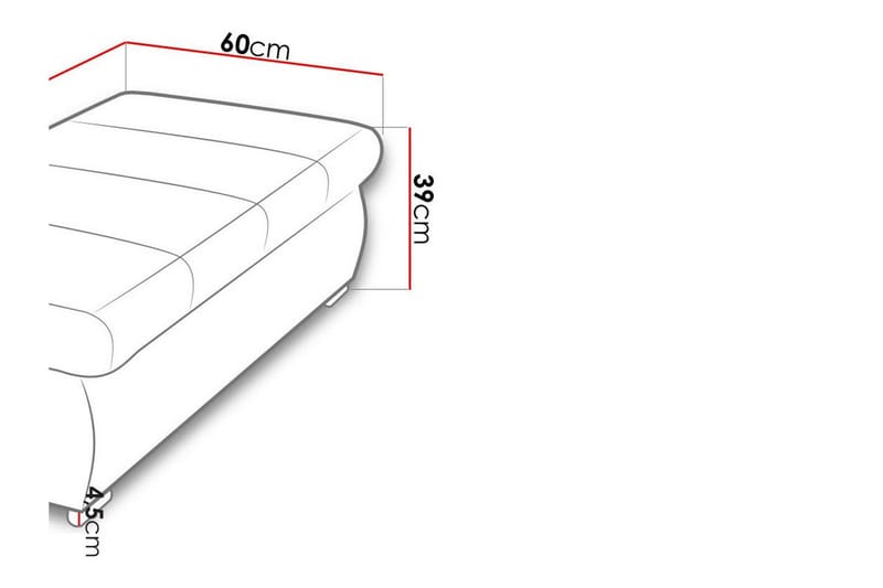 Cerys Fotpall 60 cm - Rosa - Products - Möbler - Fåtölj & stolar - Pall & puff - Fotpallar