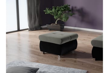 Cerys Fotpall 60 cm - Svart/Ljusgrå - Products - Möbler - Fåtölj & stolar - Pall & puff - Fotpallar