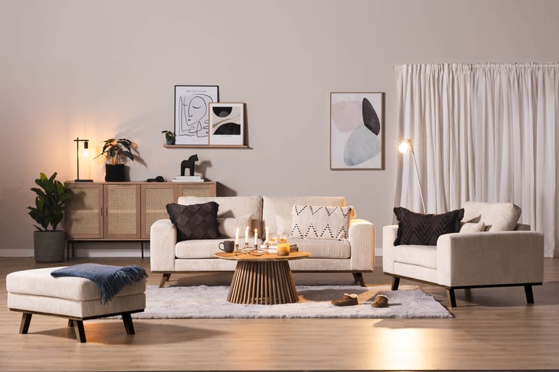 Copenhagen Fotpall Manchester - Beige - Products - Möbler - Fåtölj & stolar - Pall & puff - Fotpallar