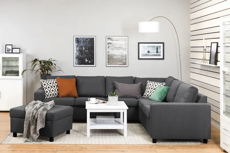Crazy Fotpall med Förvaring 80x65 - Mörkgrå - Products - Möbler - Fåtölj & stolar - Pall & puff - Fotpallar