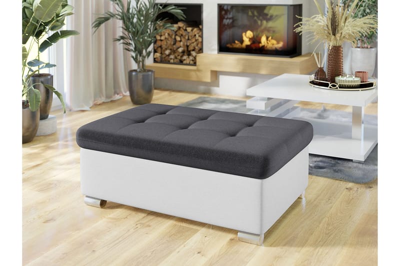 Dynir Fotpall 70 cm - Vit/Grå - Products - Möbler - Fåtölj & stolar - Pall & puff - Fotpallar