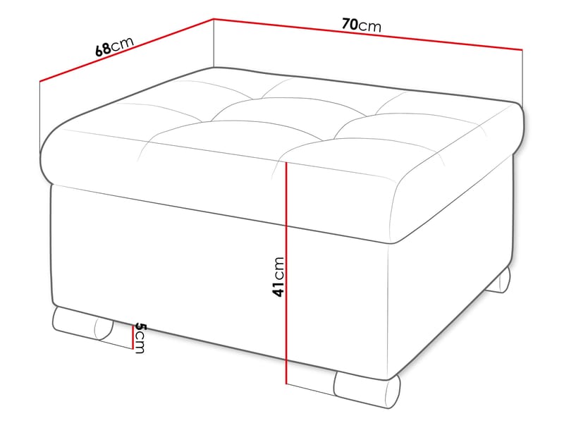 Dynir Fotpall 96 cm - Rosa - Products - Möbler - Fåtölj & stolar - Pall & puff - Fotpallar