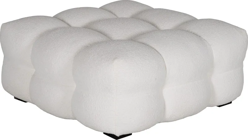 Fotpall Bill Bullig i Bouclé, Beige