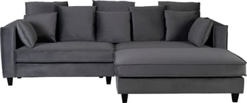 Fotpall Brandy 122x86 cm i Sammet - Mörkgrå - Products - Möbler - Fåtölj & stolar - Pall & puff - Fotpallar