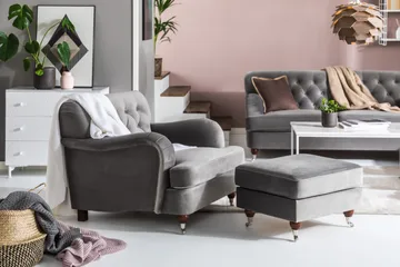 Howard Riviera Fotpall - Silvergrå - Products - Möbler - Fåtölj & stolar - Pall & puff - Fotpallar