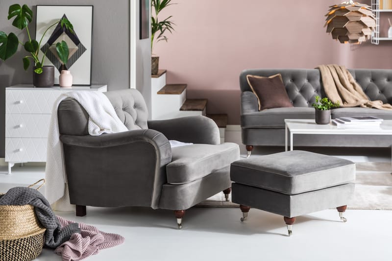 Howard Riviera Fotpall - Silvergrå - Products - Möbler - Fåtölj & stolar - Pall & puff - Fotpallar
